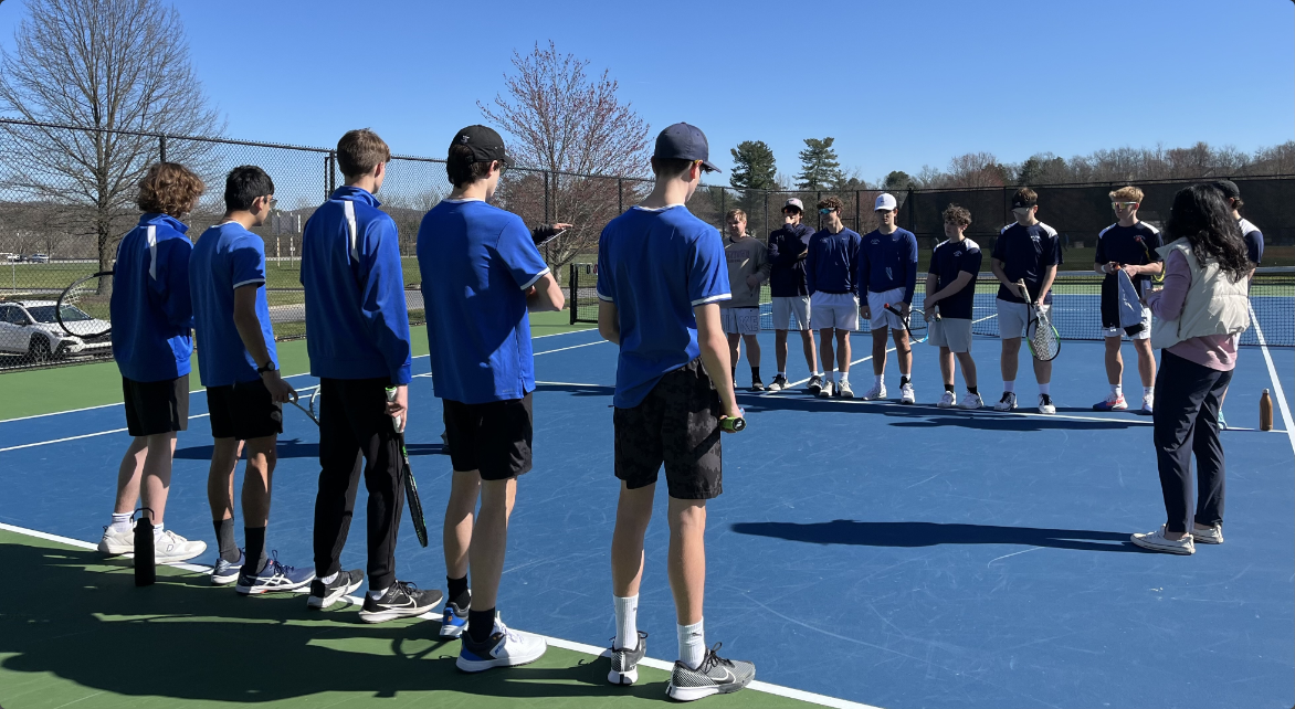 The team lines up before a match against Blue Mountain High School.